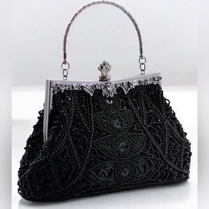NEW “Gatsby” Clutch - Black 1920s inspired vintage clutch